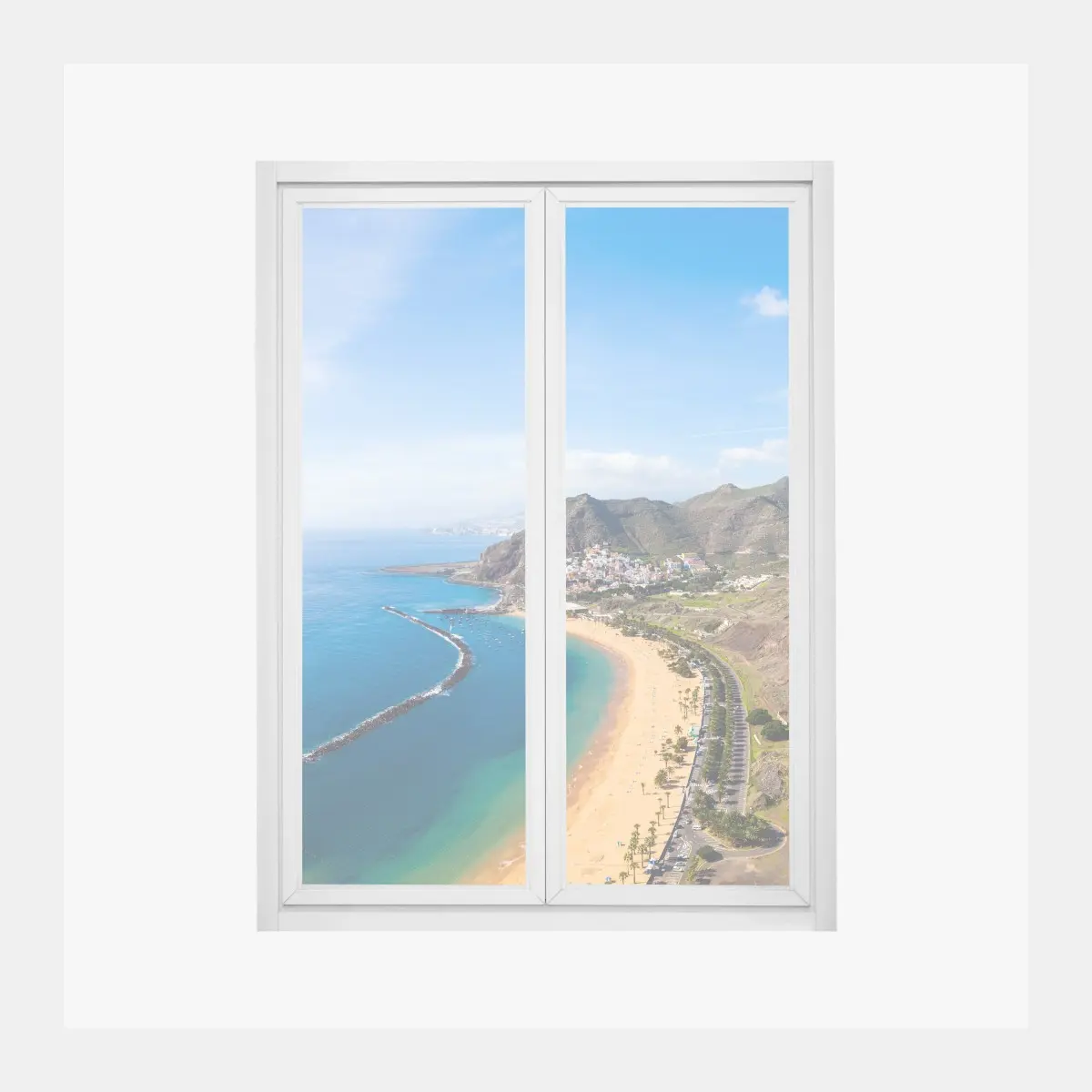 Fensteraufkleber strand Las Teresitas, panorama Teneriffa – Pixers®