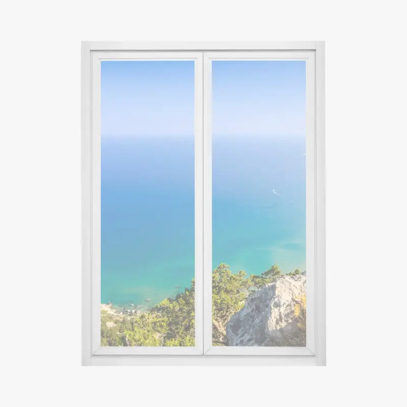 Fensteraufkleber sonnige türkisbucht panorama