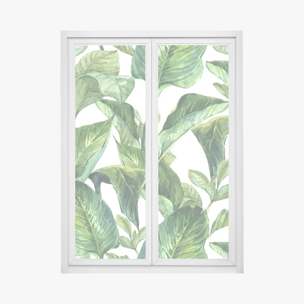 Fensteraufkleber üppiges aquarellmuster tropischer blätter – Pixers®