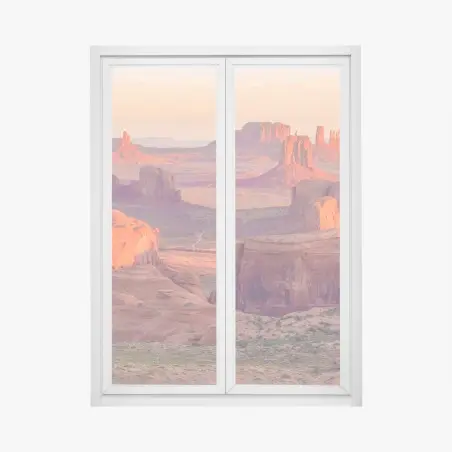Fensteraufkleber sonnenuntergang über Monument Valley vom Hunts Mesa – Pixers®