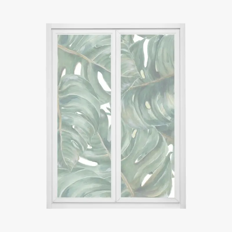 Fensteraufkleber monstera blätter in aquarell