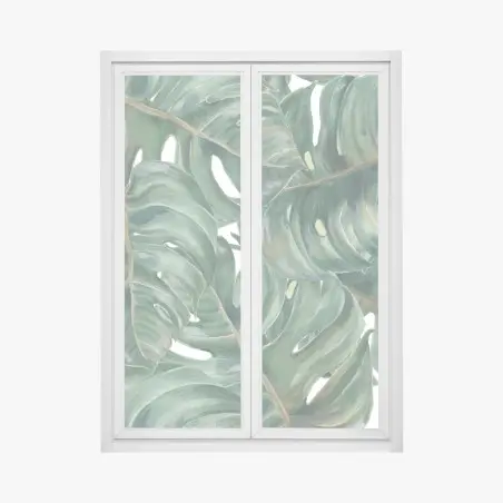 Fensteraufkleber monstera blätter in aquarell – Pixers®