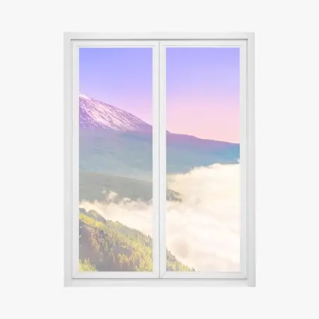 Fensteraufkleber vulkanischer gipfel Teide über einem meer aus wolken – Pixers®