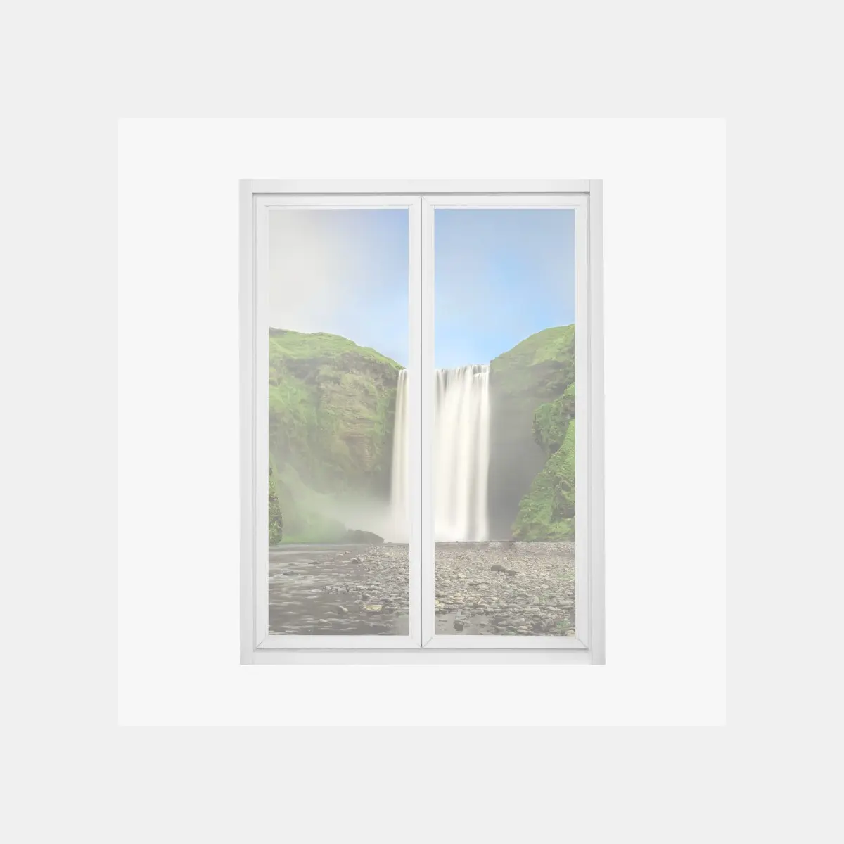 Fensteraufkleber panorama des wasserfalls Skogafoss – Pixers®