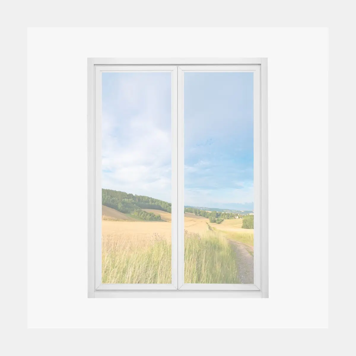 Fensteraufkleber morgendliche weizenlandschaft in Kansas – Pixers®