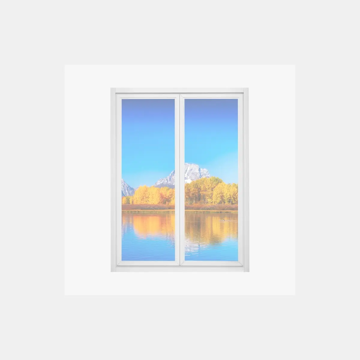 Fensteraufkleber herbstliche berge und seenlandschaft – Pixers®