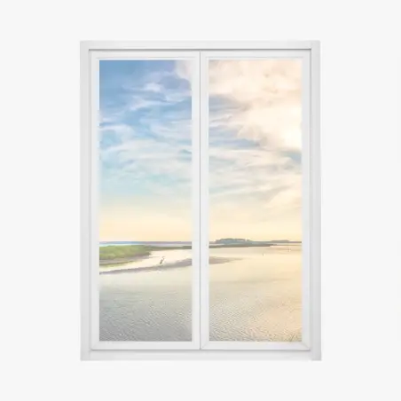 Fensteraufkleber graureiher in der Chesapeake-Bucht bei sonnenuntergang – Pixers®
