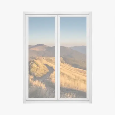 Fensteraufkleber goldener bergrücken bei sonnenuntergang – Pixers®