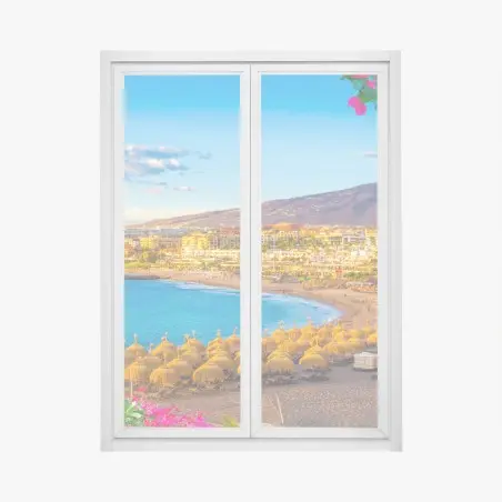 Fensteraufkleber sonniger strand Torviscas, Teneriffa – Pixers®