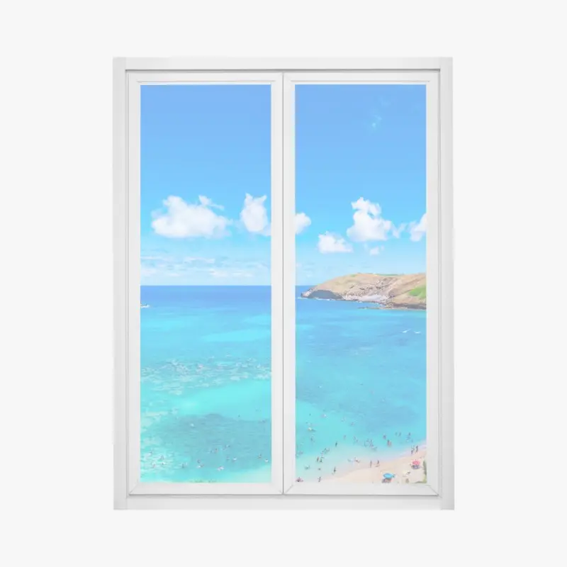 Fensteraufkleber tropische türkisfarbene bucht panorama