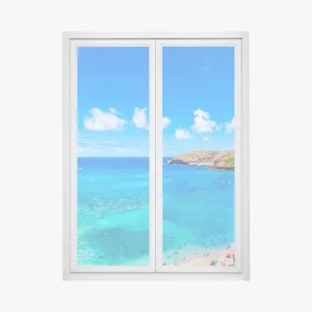 Fensteraufkleber tropische türkisfarbene bucht panorama – Pixers®