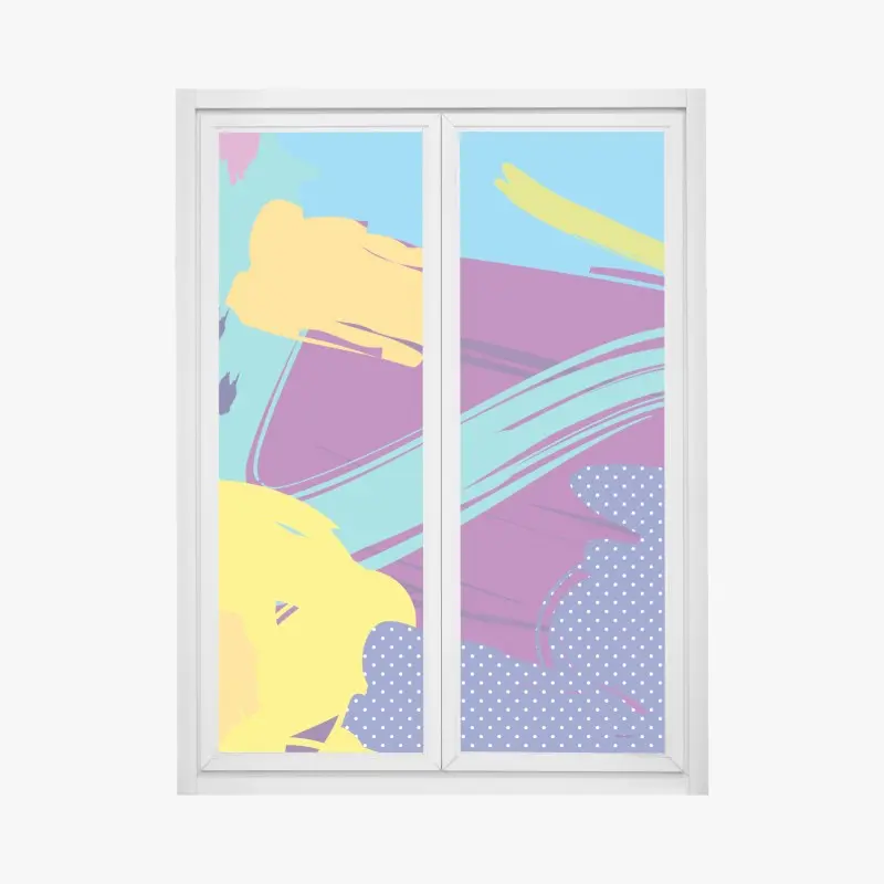 Fensteraufkleber lebendige abstrakte pop-art komposition