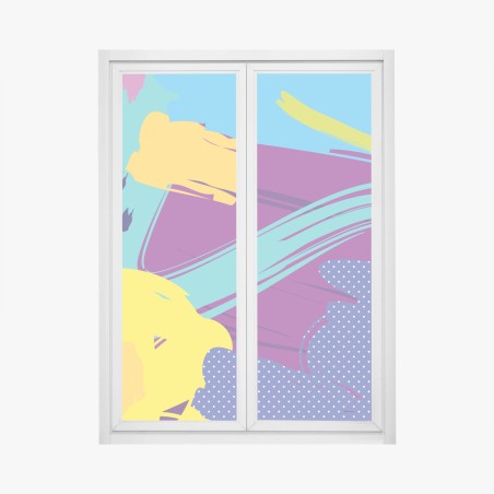 Fensteraufkleber lebendige abstrakte pop-art komposition – Pixers®