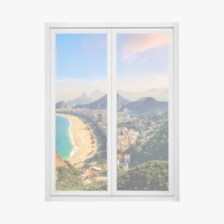 Fensteraufkleber Copacabana und Ipanema luftaufnahme panorama – Pixers®