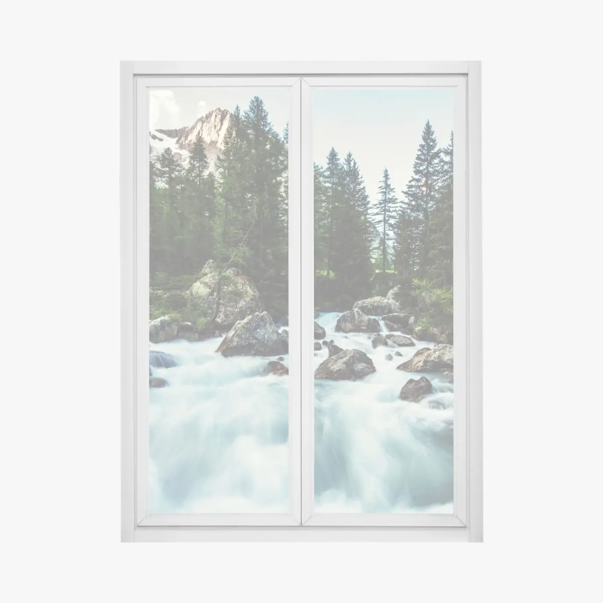 Fensteraufkleber malerischer alpiner fluss im Ferret Valley – Pixers®