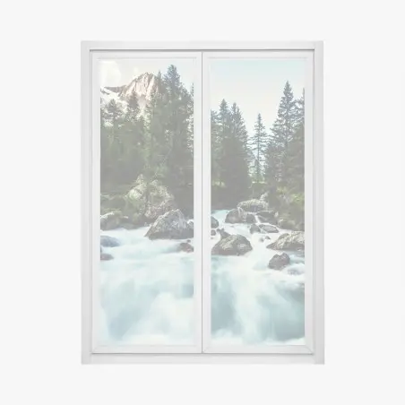 Fensteraufkleber malerischer alpiner fluss im Ferret Valley – Pixers®