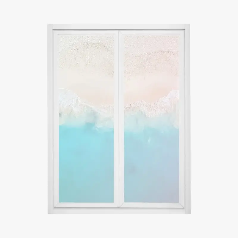 Fensteraufkleber pastell türkis strand aus der luft