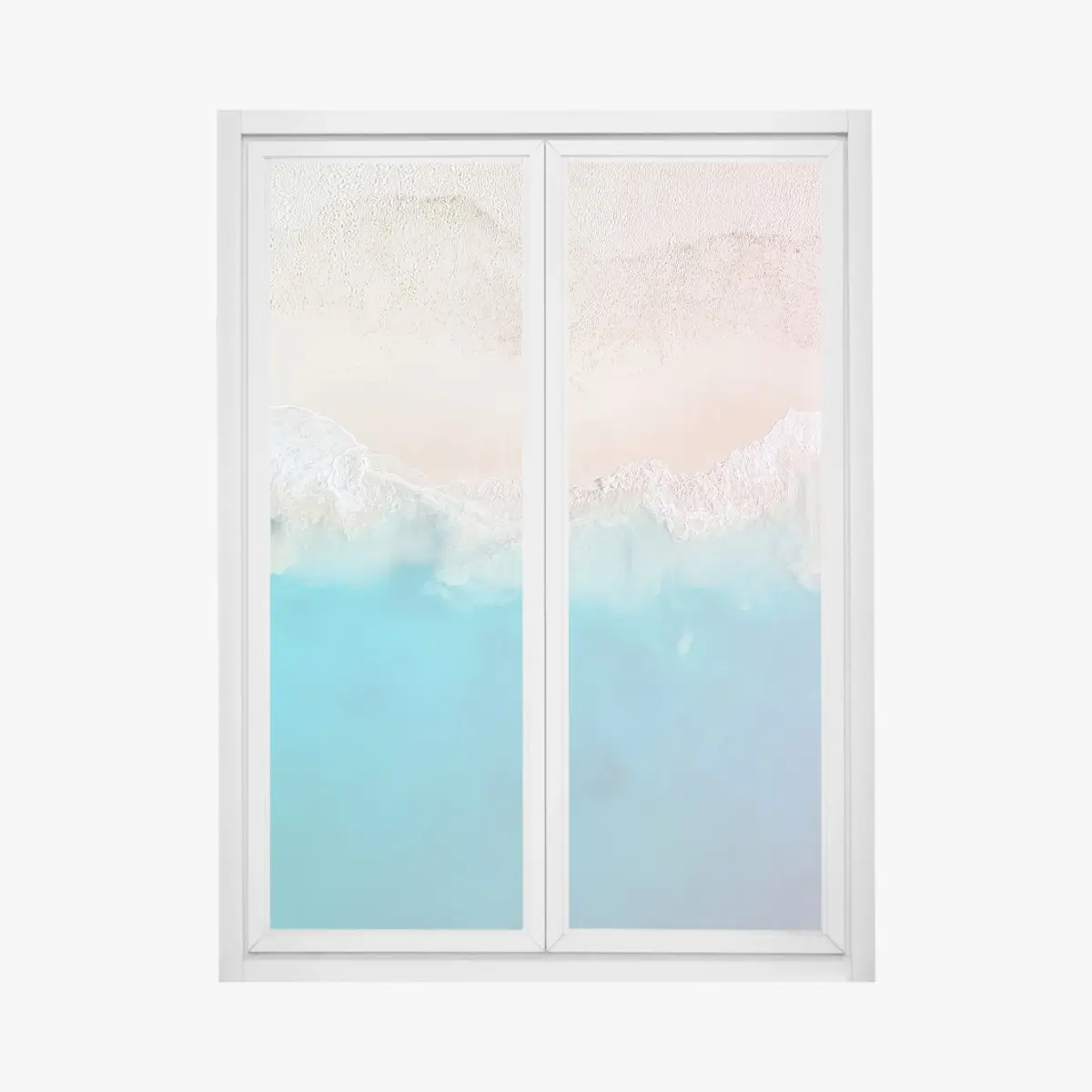Fensteraufkleber pastell türkis strand aus der luft – Pixers®