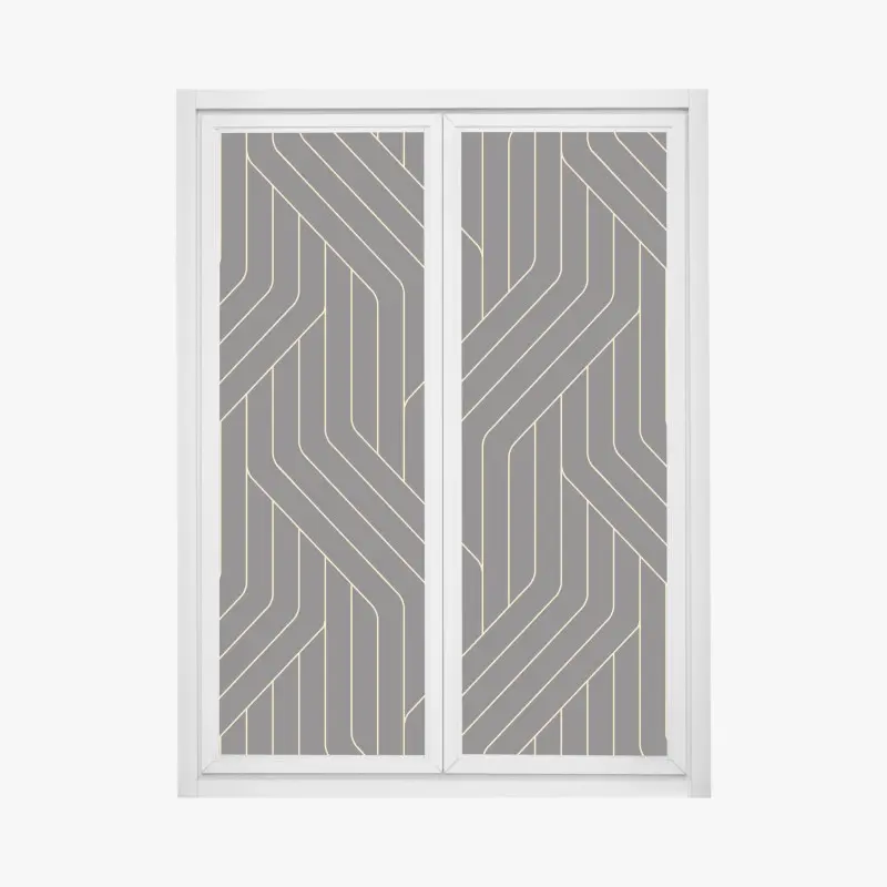 Fensteraufkleber geometrisches art deco muster in schwarz und gold