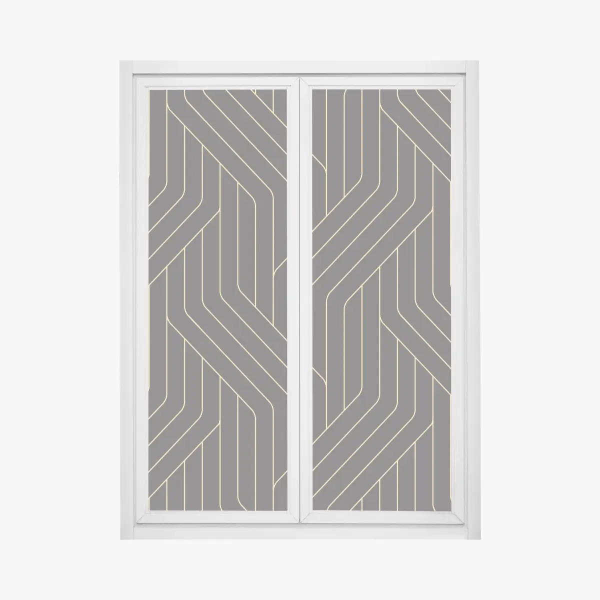 Fensteraufkleber geometrisches art deco muster in schwarz und gold – Pixers®