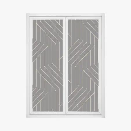 Fensteraufkleber geometrisches art deco muster in schwarz und gold – Pixers®