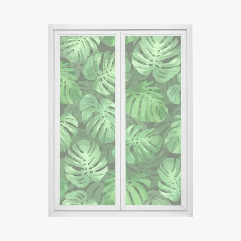 Fensteraufkleber tropisches monstera-blattmuster