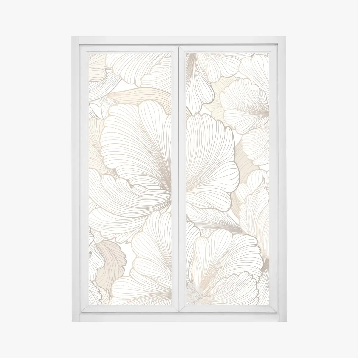 Fensteraufkleber zarte beige blumenillustration – Pixers®