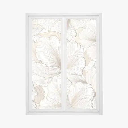 Fensteraufkleber zarte beige blumenillustration – Pixers®