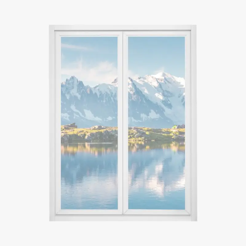 Fensteraufkleber panorama von Mont Blanc über dem Lac Blanc
