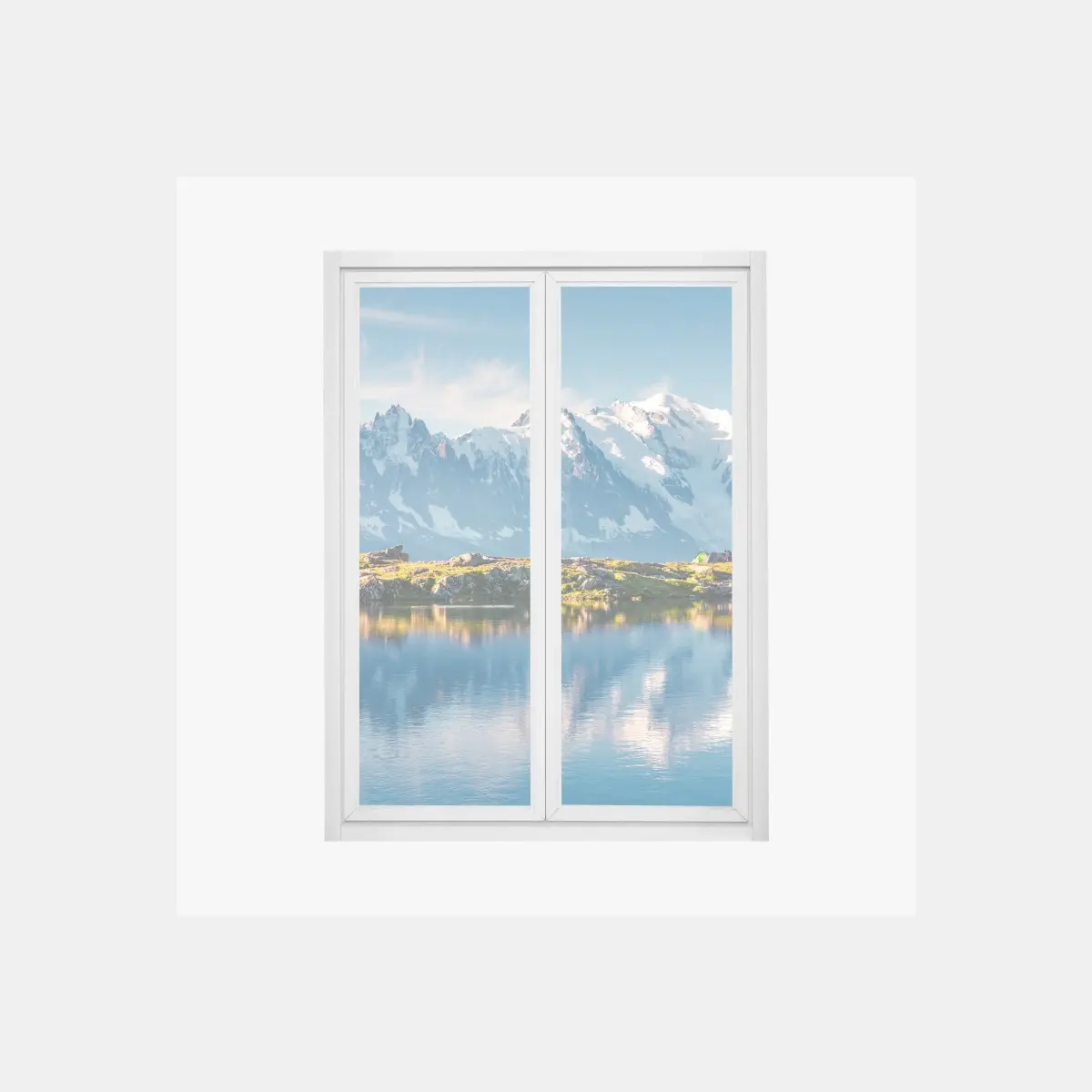 Fensteraufkleber panorama von Mont Blanc über dem Lac Blanc – Pixers®
