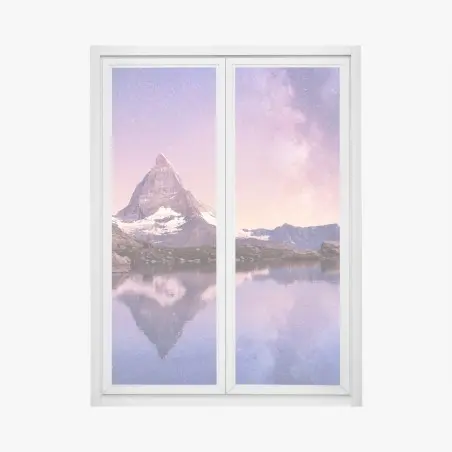 Fensteraufkleber Matterhorn unter der Milchstraße mit spiegelung – Pixers®