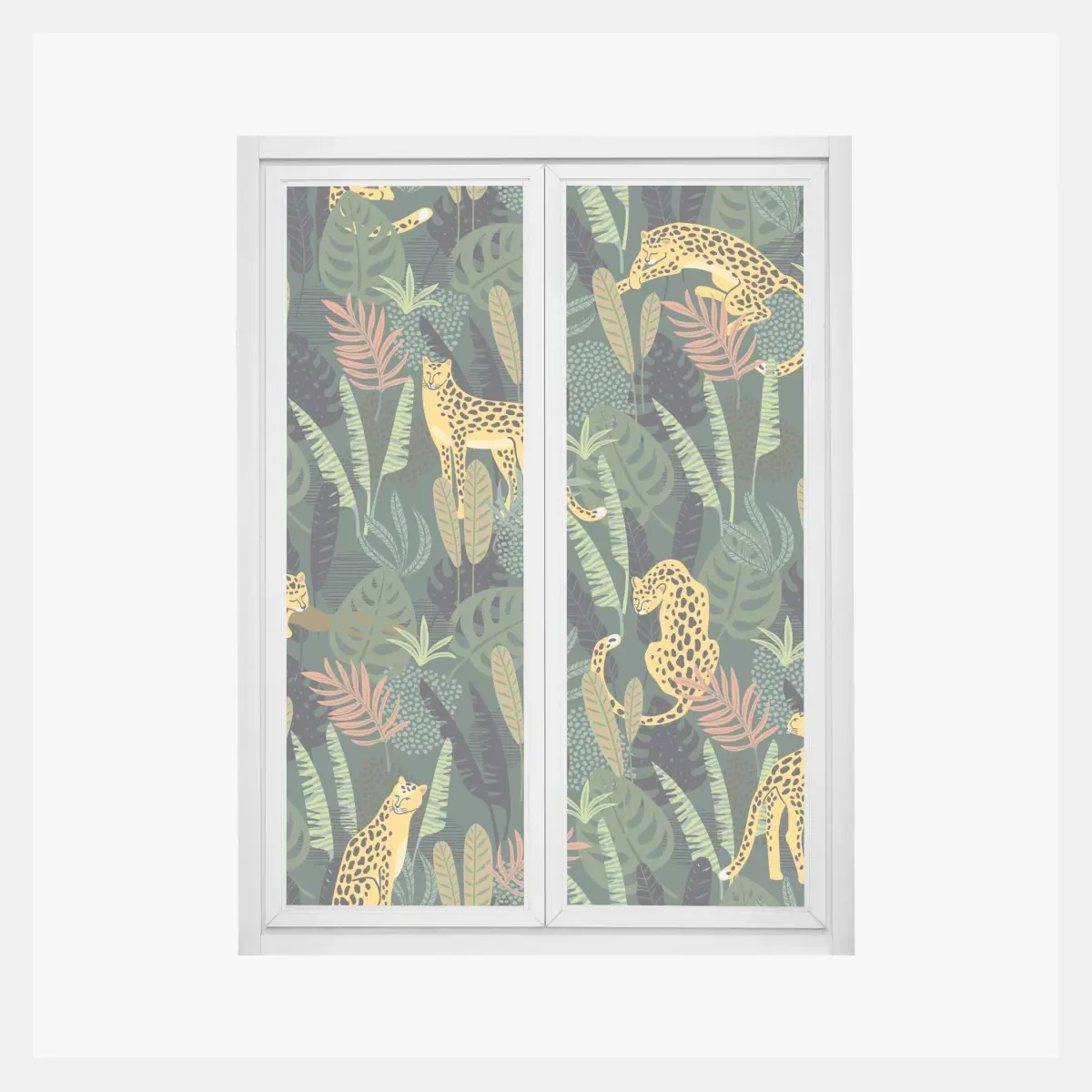 Fensteraufkleber tropisches leopardenmuster – Pixers®