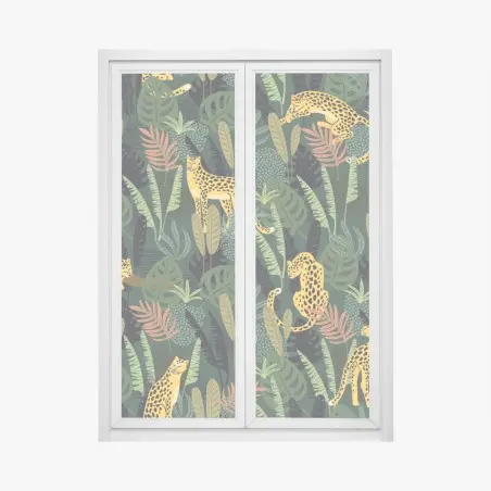 Fensteraufkleber tropisches leopardenmuster – Pixers®