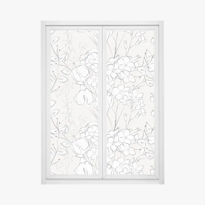 Fensteraufkleber zartes pastellblumenmuster
