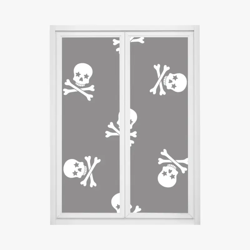 Fensteraufkleber schädel und gekreuzte knochen nahtloses muster