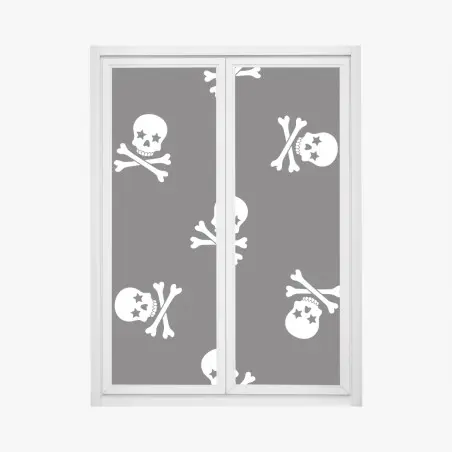 Fensteraufkleber schädel und gekreuzte knochen nahtloses muster – Pixers®