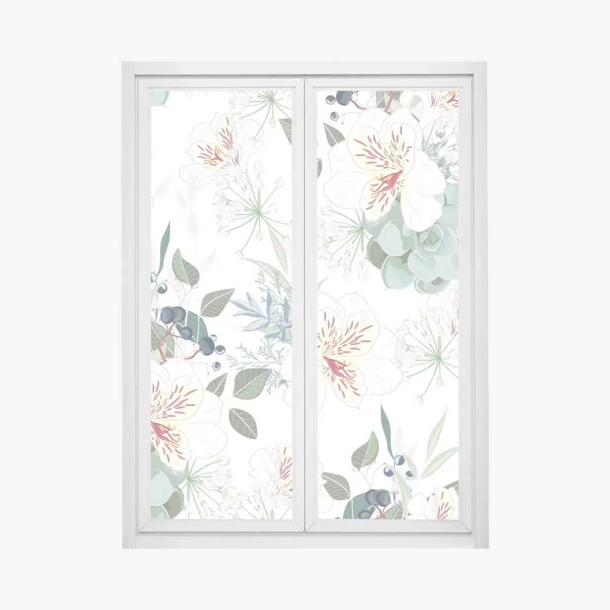 Fensteraufkleber zartes pastell blumenmuster – Pixers®