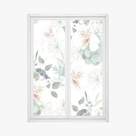 Fensteraufkleber zartes pastell blumenmuster – Pixers®