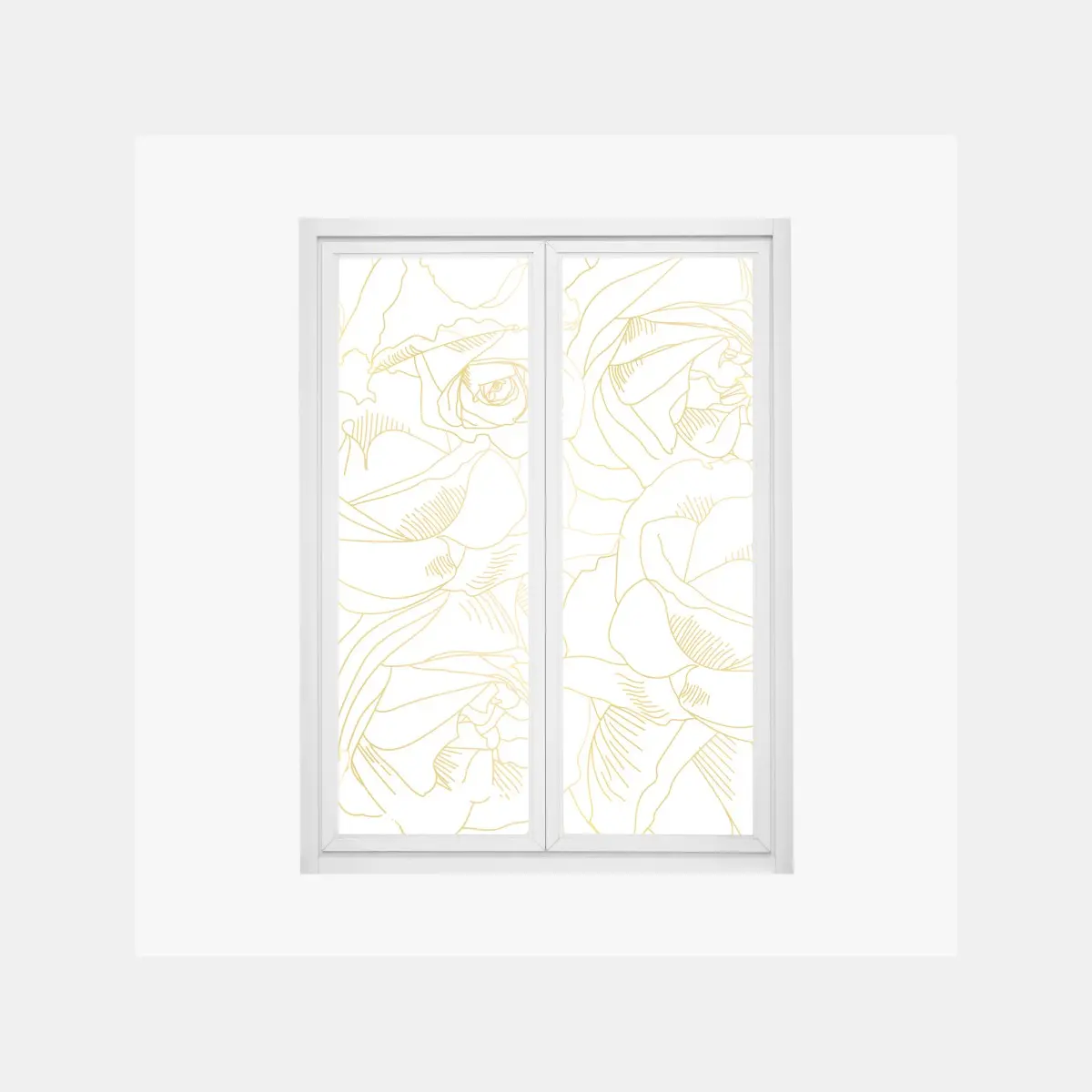 Fensteraufkleber goldene rosen linienzeichnung – Pixers®