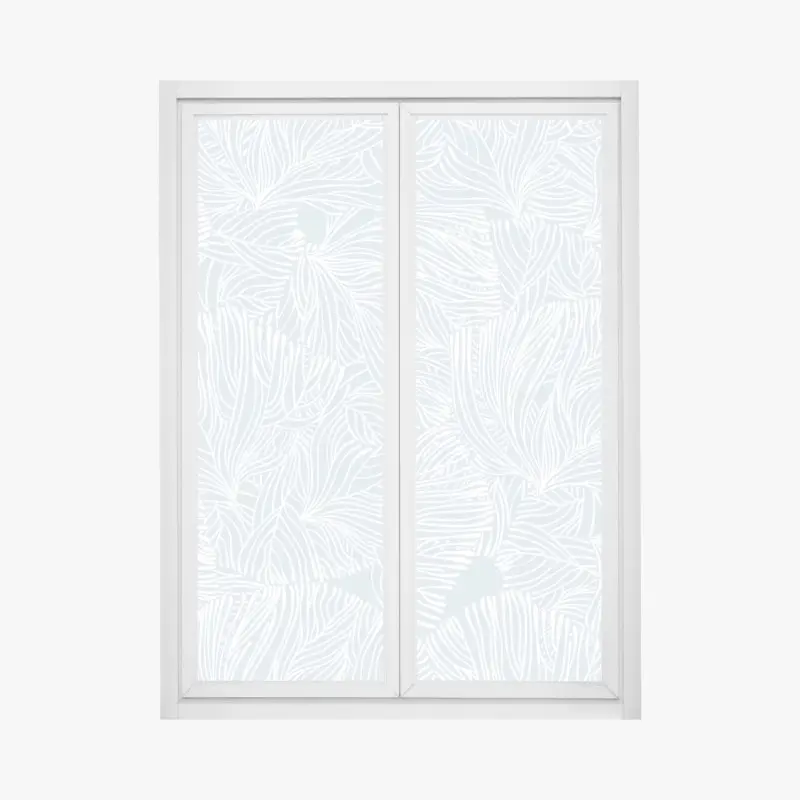 Fensteraufkleber sanftes blaues botanisches muster