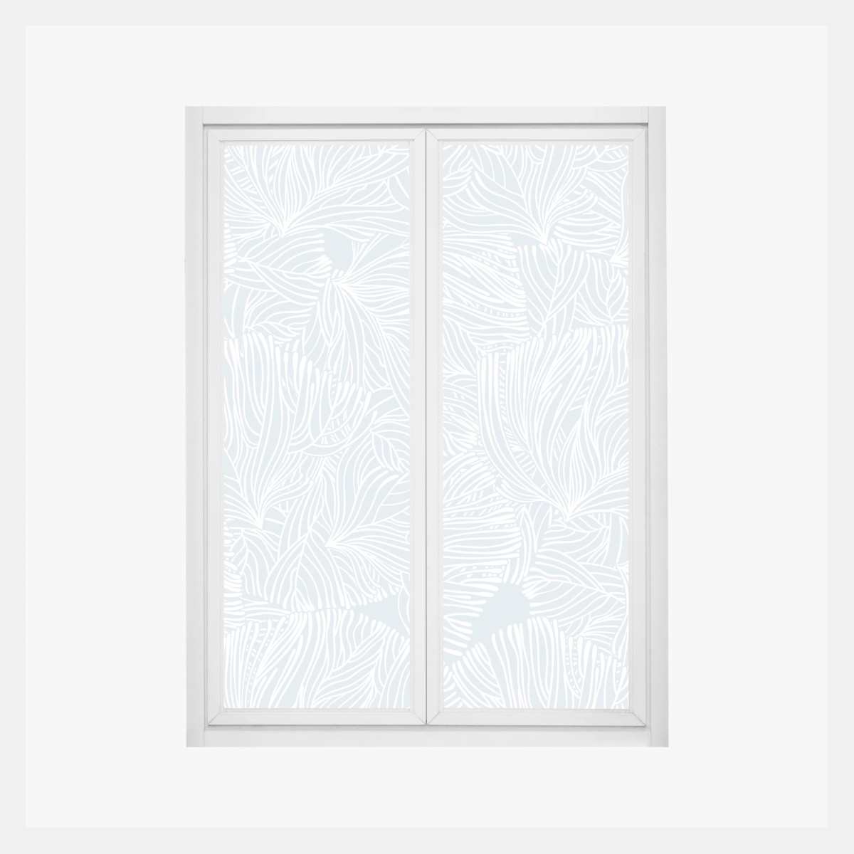 Fensteraufkleber sanftes blaues botanisches muster – Pixers®