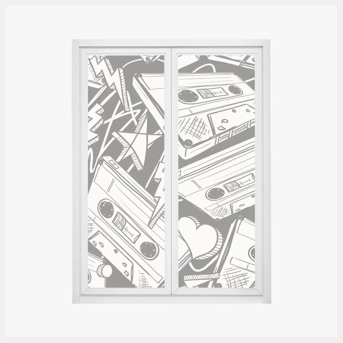 Fensteraufkleber vintage kassettenmuster – Pixers®