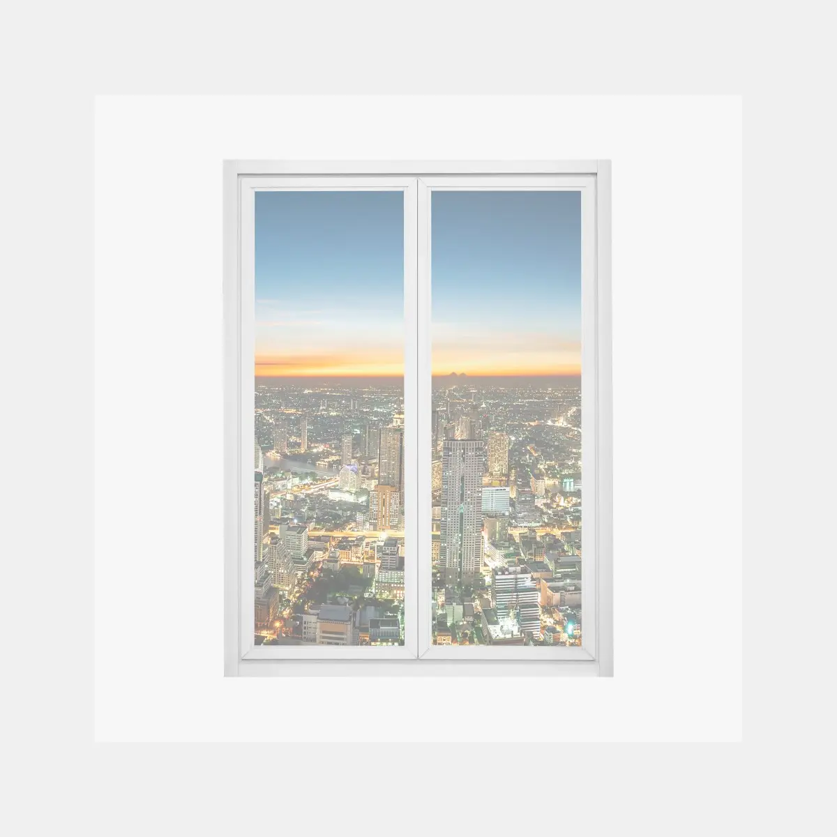 Fensteraufkleber panorama von Bangkok bei dämmerung – Pixers®