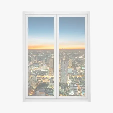 Fensteraufkleber panorama von Bangkok bei dämmerung – Pixers®