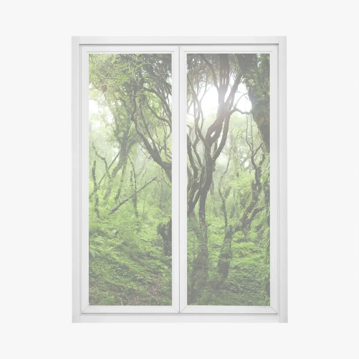 Fensteraufkleber mystischer grüner wald – Pixers®