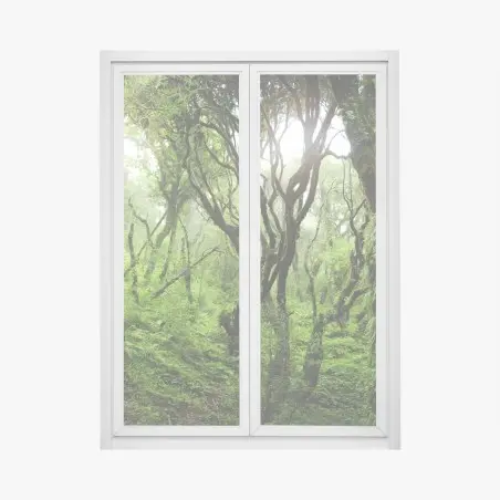 Fensteraufkleber mystischer grüner wald – Pixers®