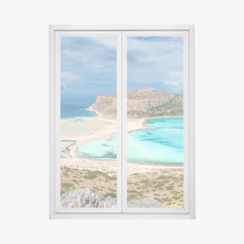 Fensteraufkleber Balos Lagoon, Kreta panorama strandblick
