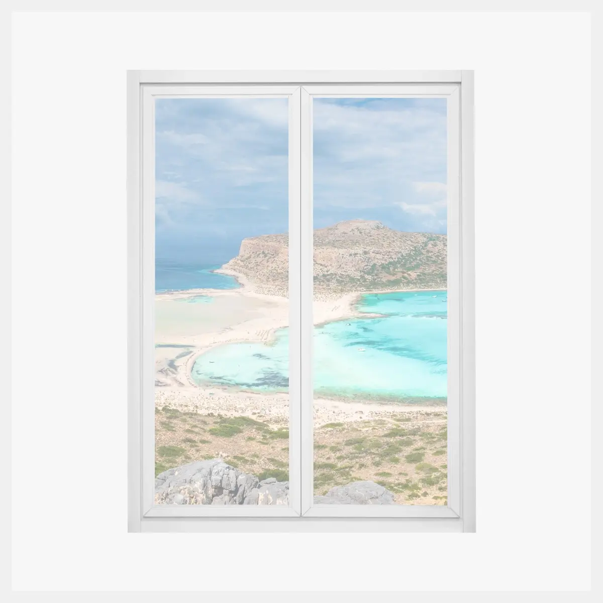Fensteraufkleber Balos Lagoon, Kreta panorama strandblick – Pixers®