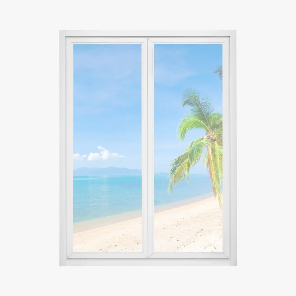 Fensteraufkleber tropischer palmenstrand – Pixers®