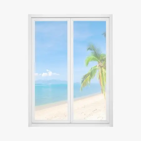Fensteraufkleber tropischer palmenstrand – Pixers®